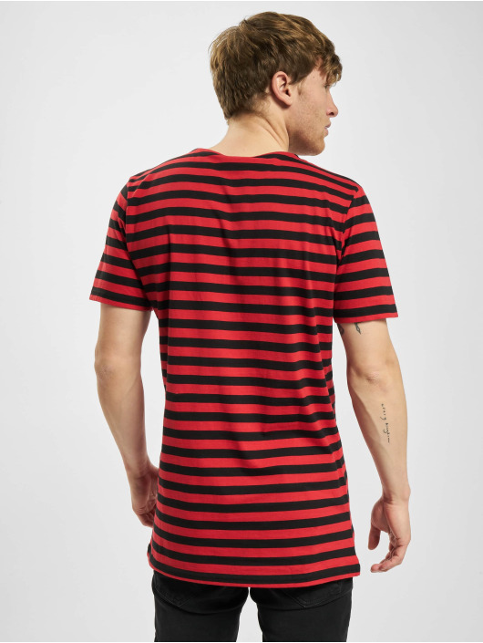Urban Classics T-Shirty Stripe Tee czerwony