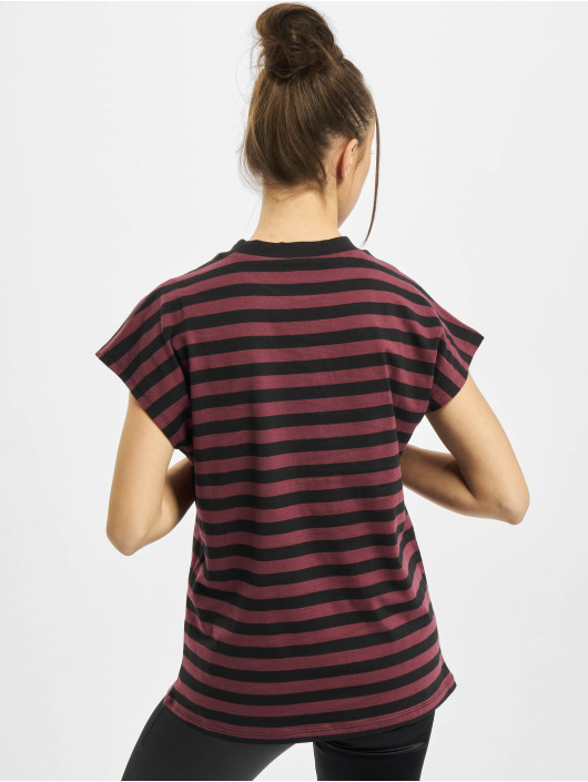 Urban Classics T-Shirty Ladies Y/D Stripe Tee czerwony
