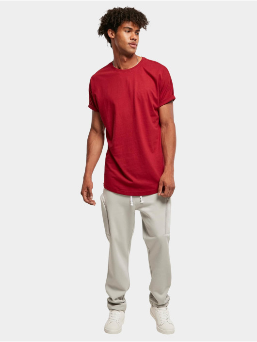 Urban Classics T-Shirty Long Shaped Turnup czerwony