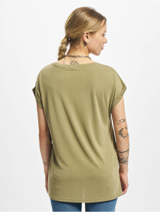 Urban Classics T-Shirty Ladies Modal Extended Shoulder khaki