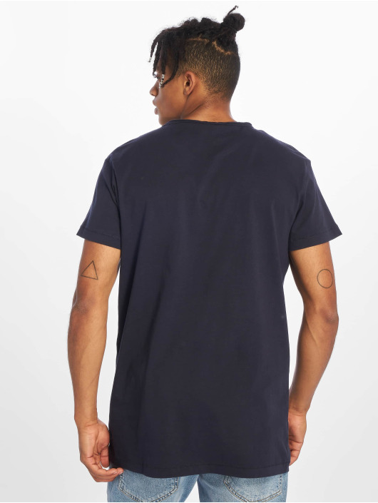 Urban Classics T-Shirty Pigment Dye High Low niebieski