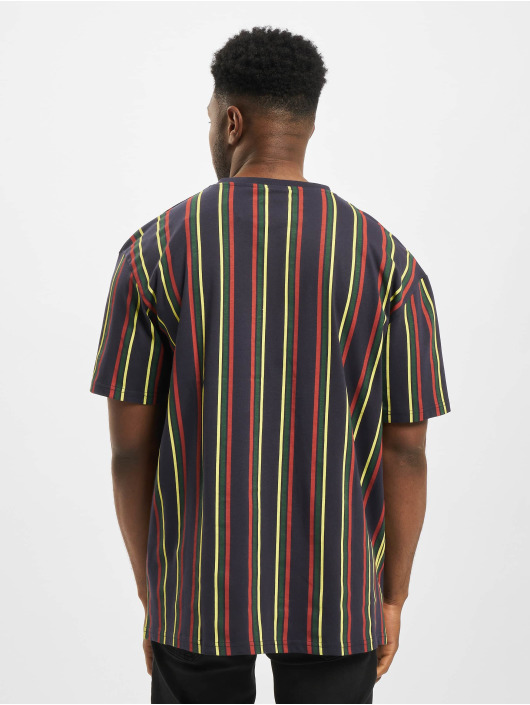 Urban Classics T-Shirty Printed Oversized Retro Stripe niebieski
