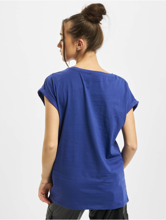 Urban Classics T-Shirty Ladies Extended Shoulder niebieski