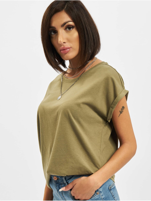 Urban Classics T-Shirty Extended Shoulder oliwkowy