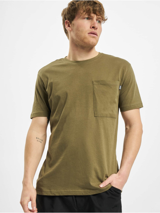 Urban Classics T-Shirty Basic Pocket oliwkowy