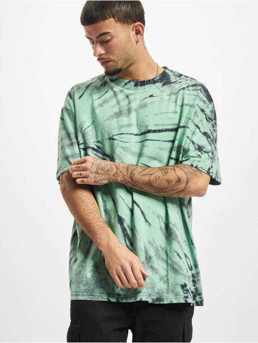 Urban Classics T-Shirty Boxy Tye Dye zielony