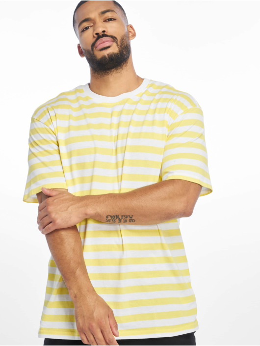 Urban Classics T-Shirty Oversized Yarn Dyed Bold Stripe zólty