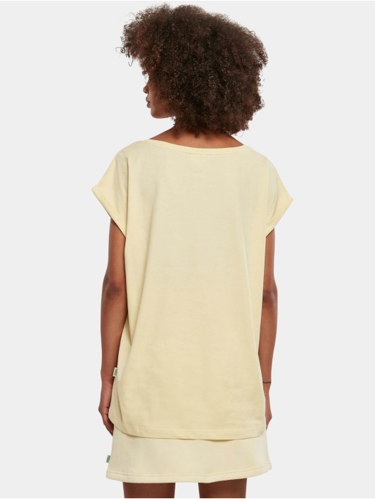 Urban Classics T-Shirty Ladies Organic Extended Shoulder zólty