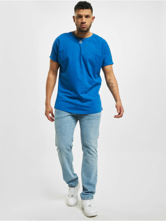Urban Classics T-skjorter Long Shaped Turnup blå