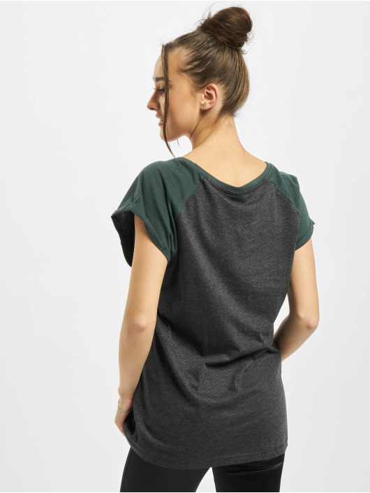 Urban Classics T-skjorter Ladies Contrast Raglan grå