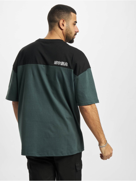 Urban Classics T-skjorter Oversized Color Block Logo grøn