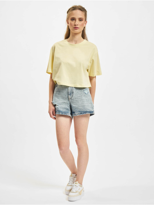 Urban Classics T-skjorter Ladies Short Oversized gul