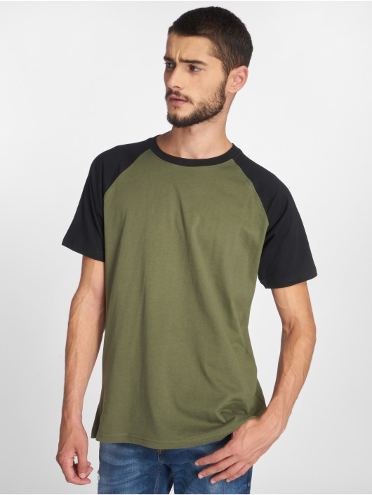 Urban Classics T-skjorter Raglan Contrast oliven