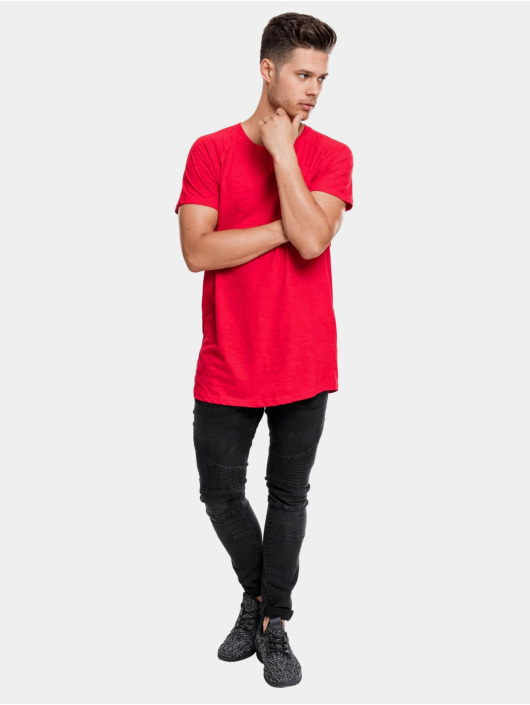 Urban Classics T-skjorter Long Shaped Slub Raglan red