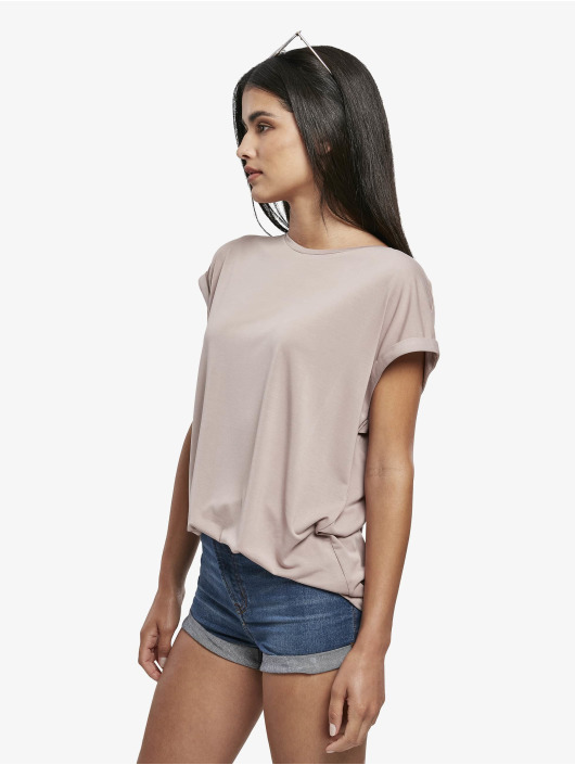 Urban Classics T-skjorter Ladies Modal Extended Shoulder rosa