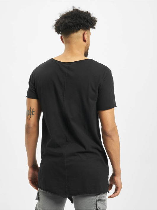 Urban Classics T-skjorter Long Open Edge Front Zip svart
