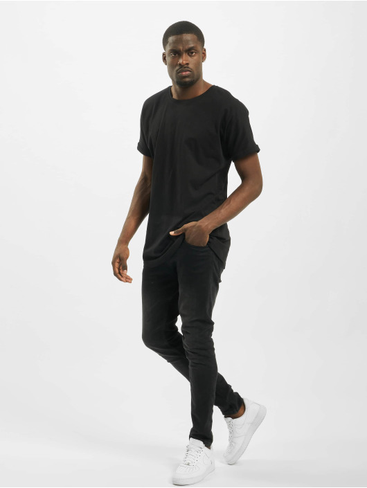 Urban Classics T-skjorter Long Shaped Turnup svart