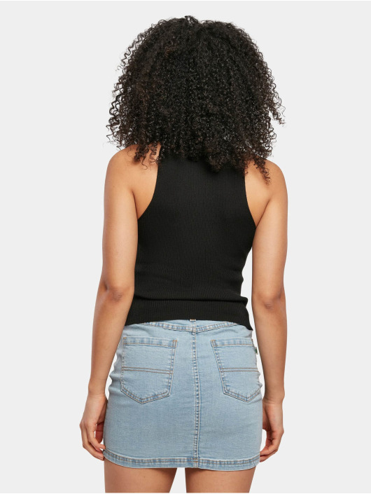 Urban Classics Tank Tops Ladies Short Rib Knit musta