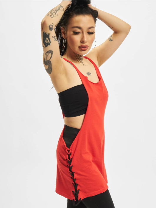 Urban Classics Tank Tops Side Knotted red