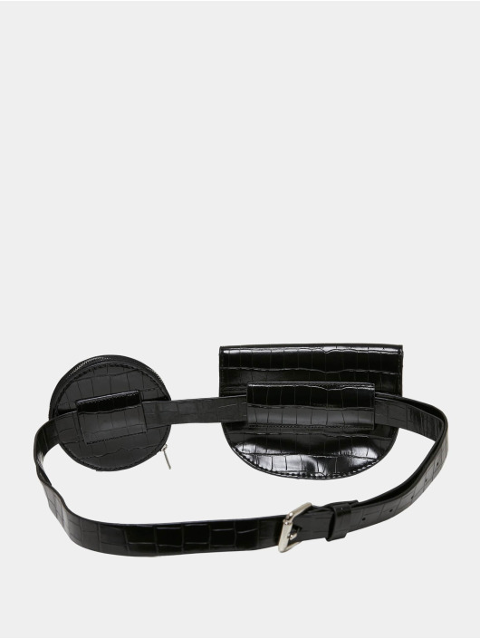 Urban Classics tas Croco Synthetic Leather Double Beltbag zwart