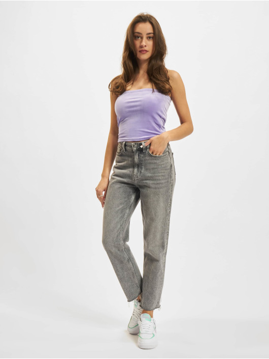 Urban Classics Top Ladies Short Velvet Tube purple