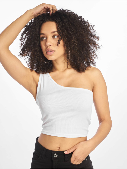 Urban Classics Tops Cropped Asymmetric bialy