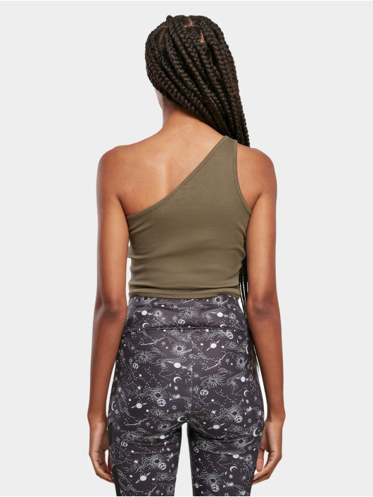 Urban Classics Tops Ladies Cropped Asymmetric khaki