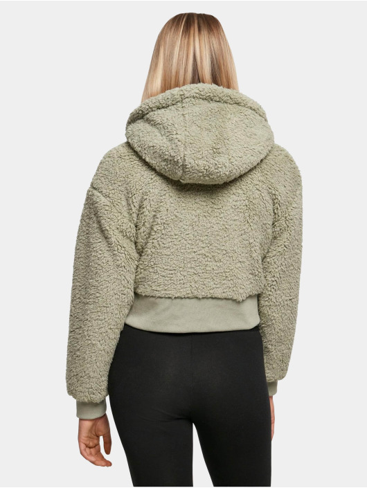 Urban Classics Transitional Jackets Ladies Short Oversized Sherpa grøn