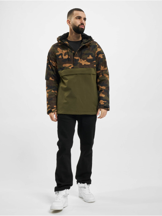 Urban Classics Transitional Jackets Camo Mix Pull Over oliven