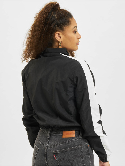 Urban Classics Transitional Jackets Short Striped Crinkle svart