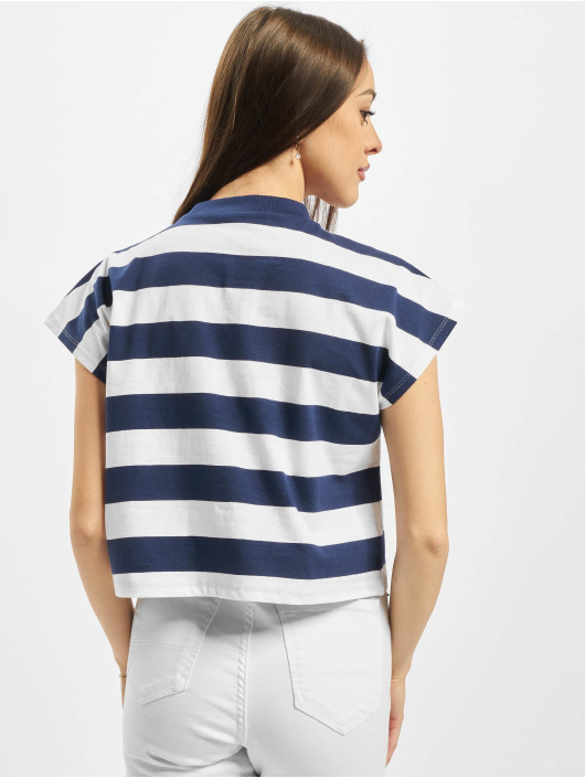 Urban Classics Tričká Ladies Stripe Short modrá