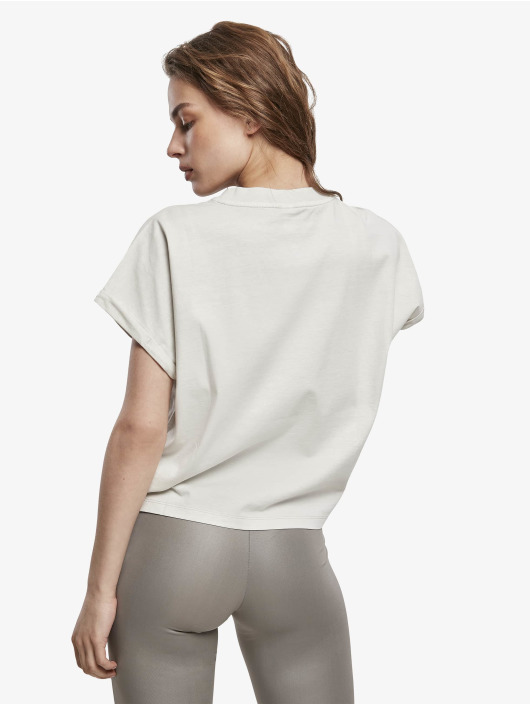 Urban Classics Tričká Ladies Short Pigment Dye Cut On Sleeve šedá