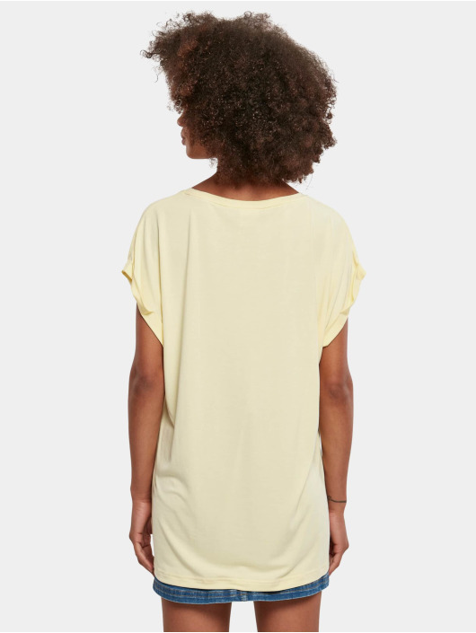 Urban Classics Tričká Ladies Modal Extended Shoulder žltá