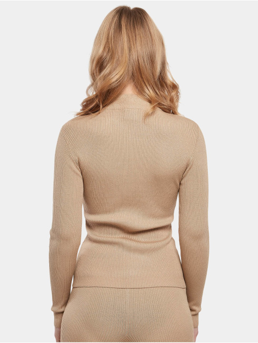 Urban Classics trui Ladies Rib Knit Turtelneck beige