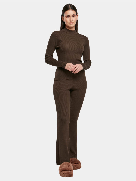 Urban Classics trui Ladies Rib Knit Turtelneck bruin