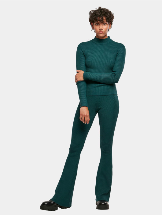Urban Classics trui Ladies Rib Knit Turtelneck groen