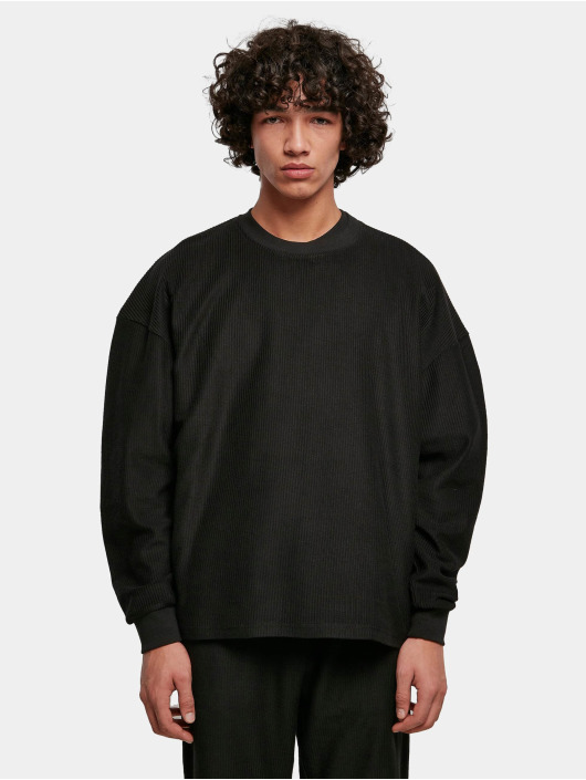 Urban Classics trui Rib Terry Boxy Crew zwart