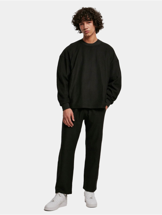 Urban Classics trui Rib Terry Boxy Crew zwart