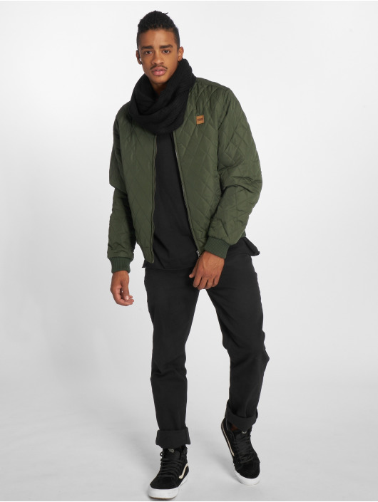 Urban Classics Übergangsjacke Diamond Quilt Nylon olive