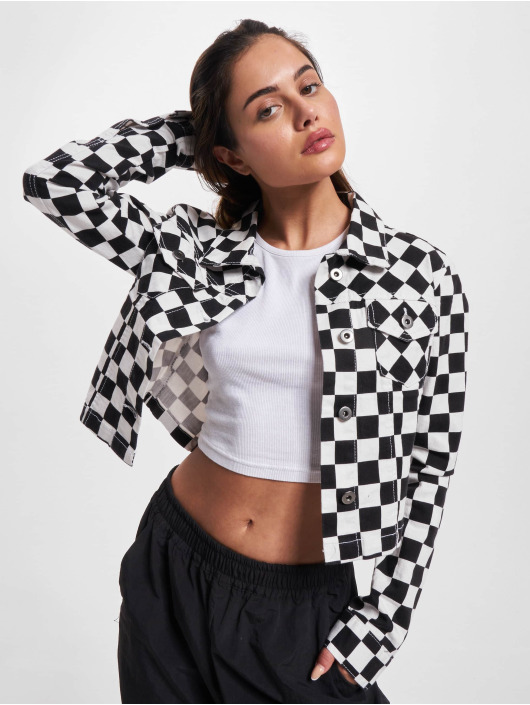 Urban Classics Übergangsjacke Short Check schwarz