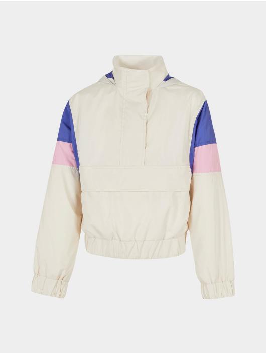 Urban Classics Kinder Übergangsjacke Girls Light 3-Tone Pull Over in weiß