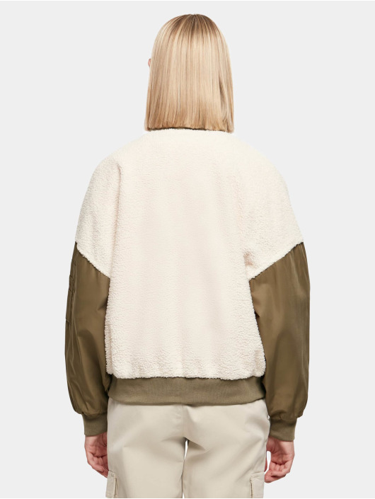 Urban Classics Välikausitakit Ladies Oversized Sherpa Mixed Transition beige