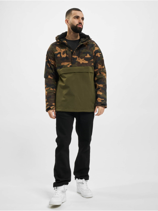 Urban Classics Veste mi-saison légère Camo Mix Pull Over olive