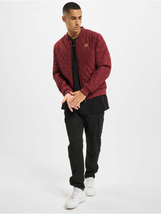 Urban Classics Veste mi-saison légère Diamond Quilt Nylon rouge