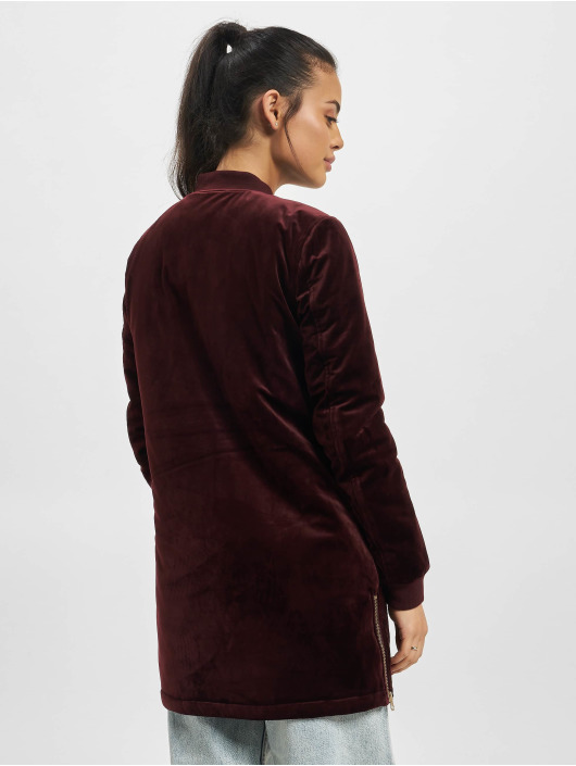 Urban Classics Veste mi-saison légère Ladies Long Velvet rouge