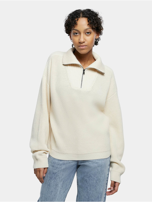 Urban Classics Vetoketjuhupparit Oversized Knit Troyer beige