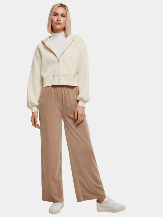 Urban Classics Vetoketjuhupparit Ladies Short Oversize beige