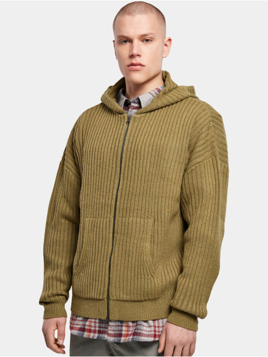 Urban Classics Vetoketjuhupparit Knitted Zip oliivi
