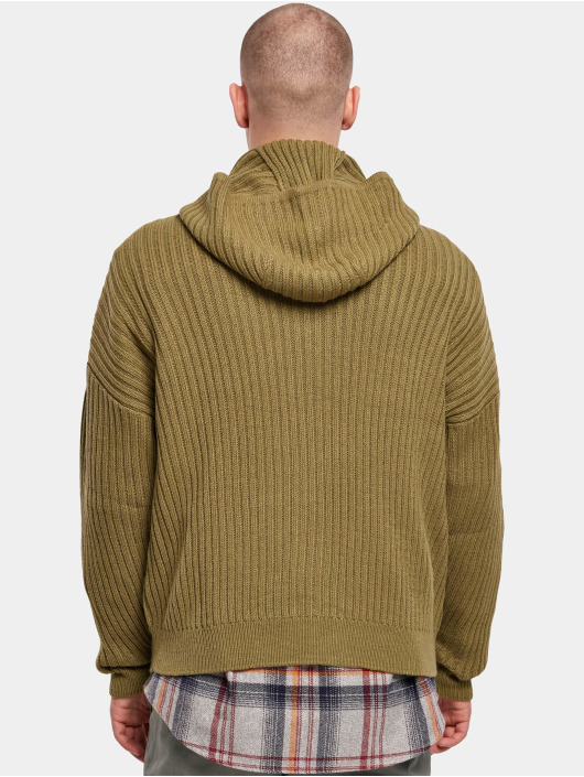 Urban Classics Vetoketjuhupparit Knitted Zip oliivi