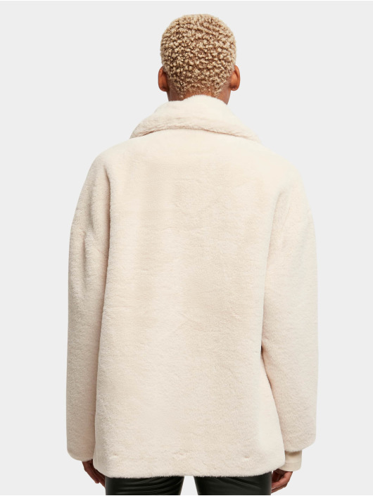 Urban Classics Winter Jacket Ladies Lapel Teddy beige